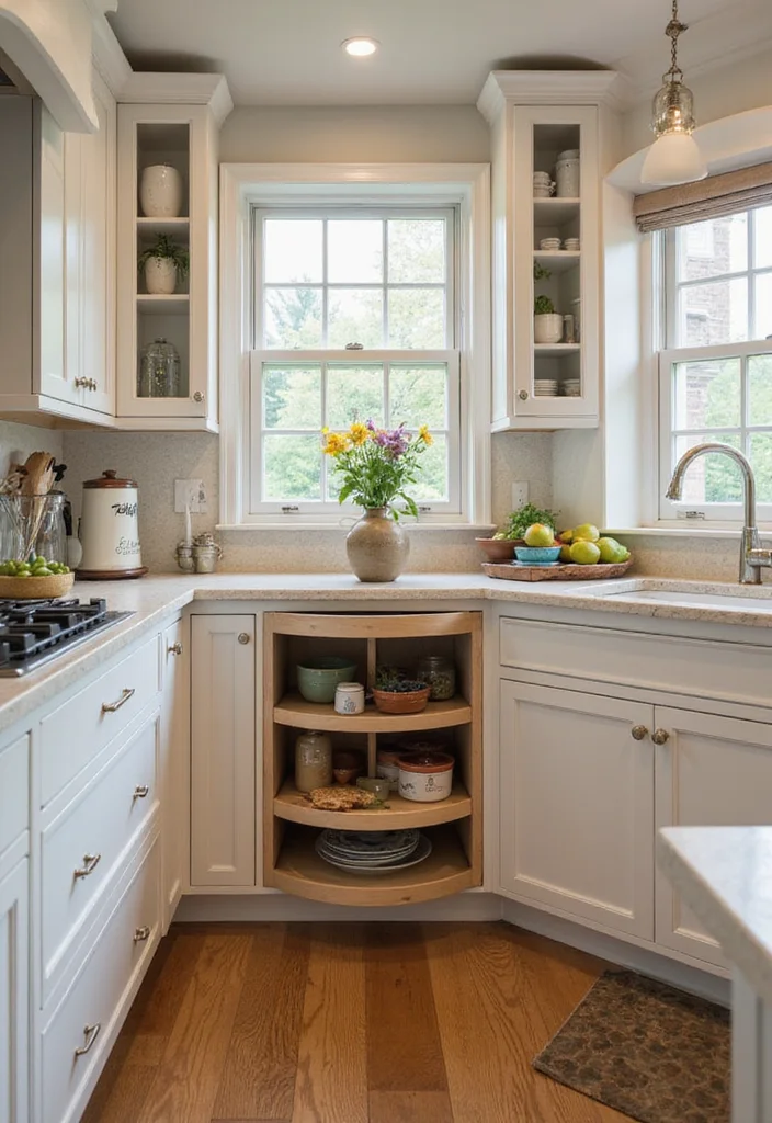 12 Small Kitchen Cabinets Ideas for Efficient Storage Solutions 23 12 Small Kitchen Cabinets Ideas for Efficient Storage Solutions 3. Corner Cabinets with Lazy Susans