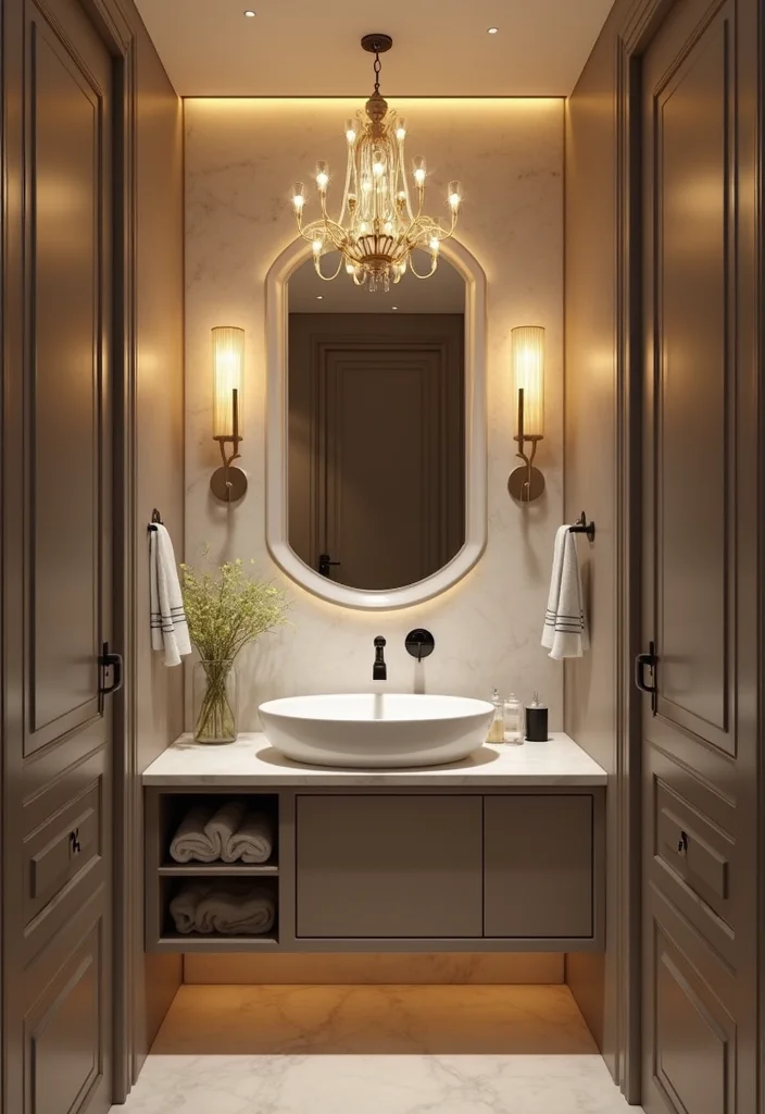 12 Small Luxury Bathroom Ideas for Elegant Compact Comfort 34 12 Small Luxury Bathroom Ideas for Elegant Compact Comfort 4. Elegant Lighting Fixtures