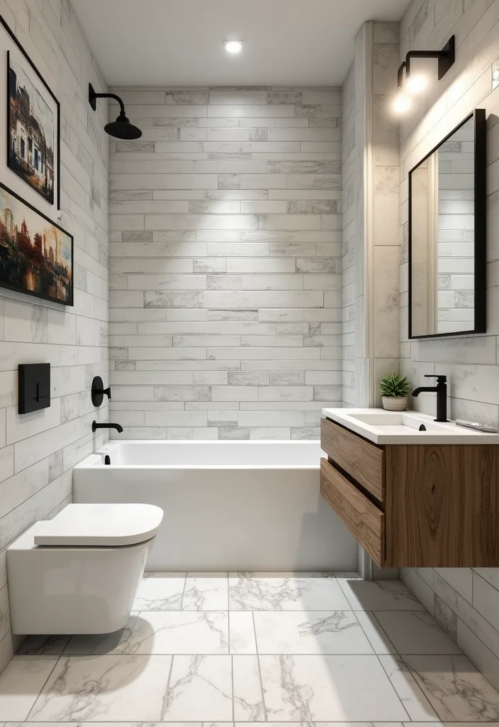 12 Subway Tile Bathroom Ideas for Timeless Clean Classic Style 122 12 Subway Tile Bathroom Ideas for Timeless Clean Classic Style 12. Mixing Different Subway Tile Sizes and Shapes