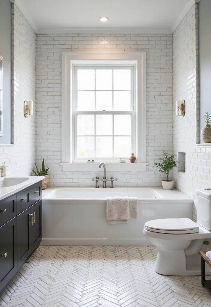 12 Subway Tile Bathroom Ideas for Timeless Clean Classic Style 34 12 Subway Tile Bathroom Ideas for Timeless Clean Classic Style 4. Herringbone Pattern for a Playful Twist