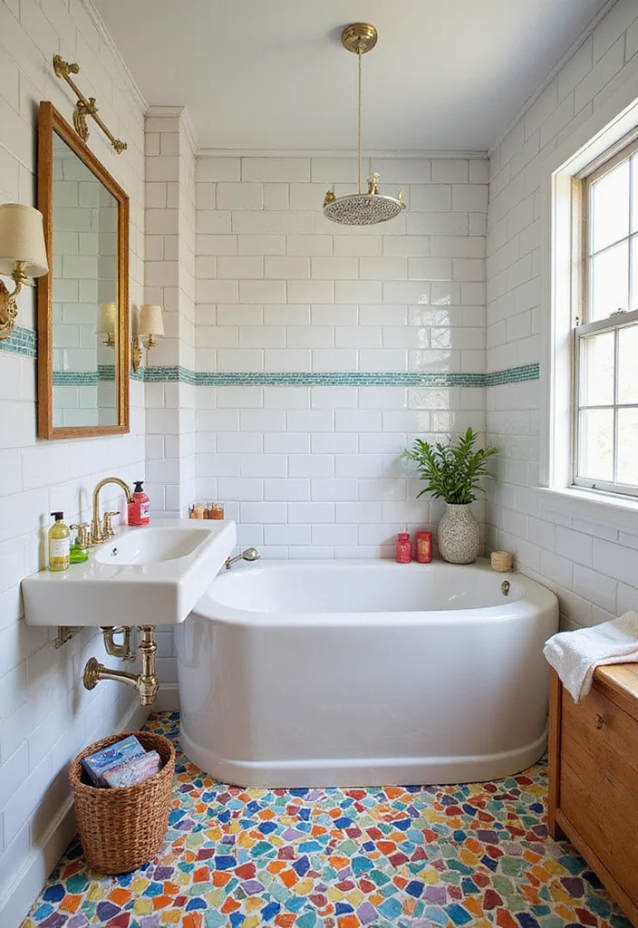 12 Subway Tile Bathroom Ideas for Timeless Clean Classic Style 89 12 Subway Tile Bathroom Ideas for Timeless Clean Classic Style 9. Subway Tile and Mosaic Combo for a Fun Twist