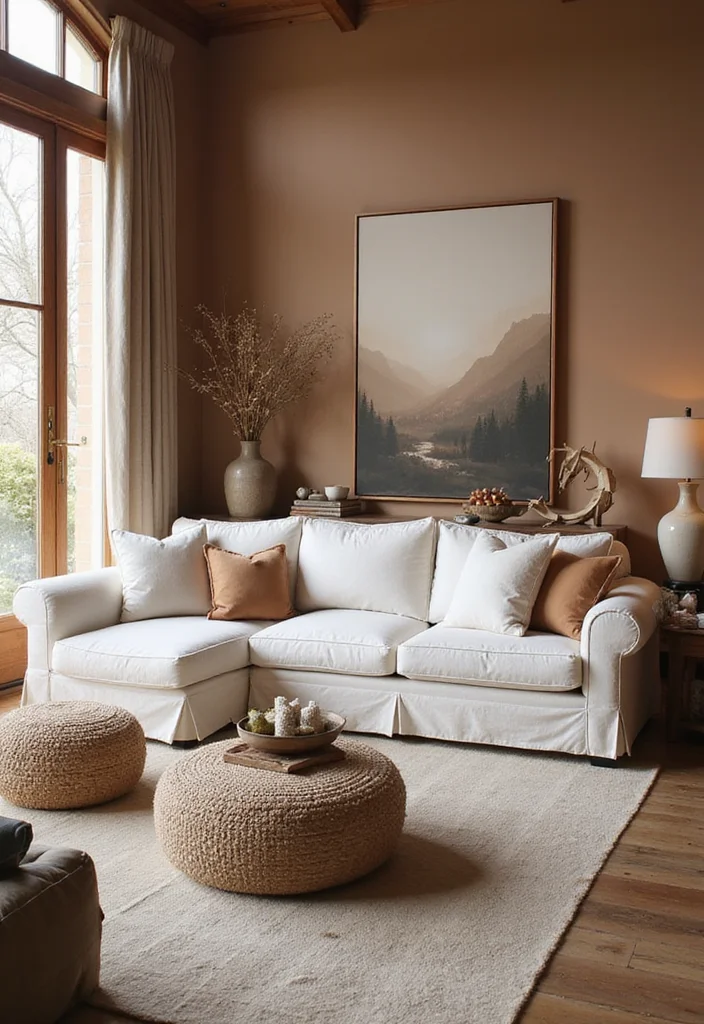 12 White Sofa Living Room Ideas for Bright Clean Airy Looks 45 12 White Sofa Living Room Ideas for Bright Clean Airy Looks 5. Warm Earth Tones