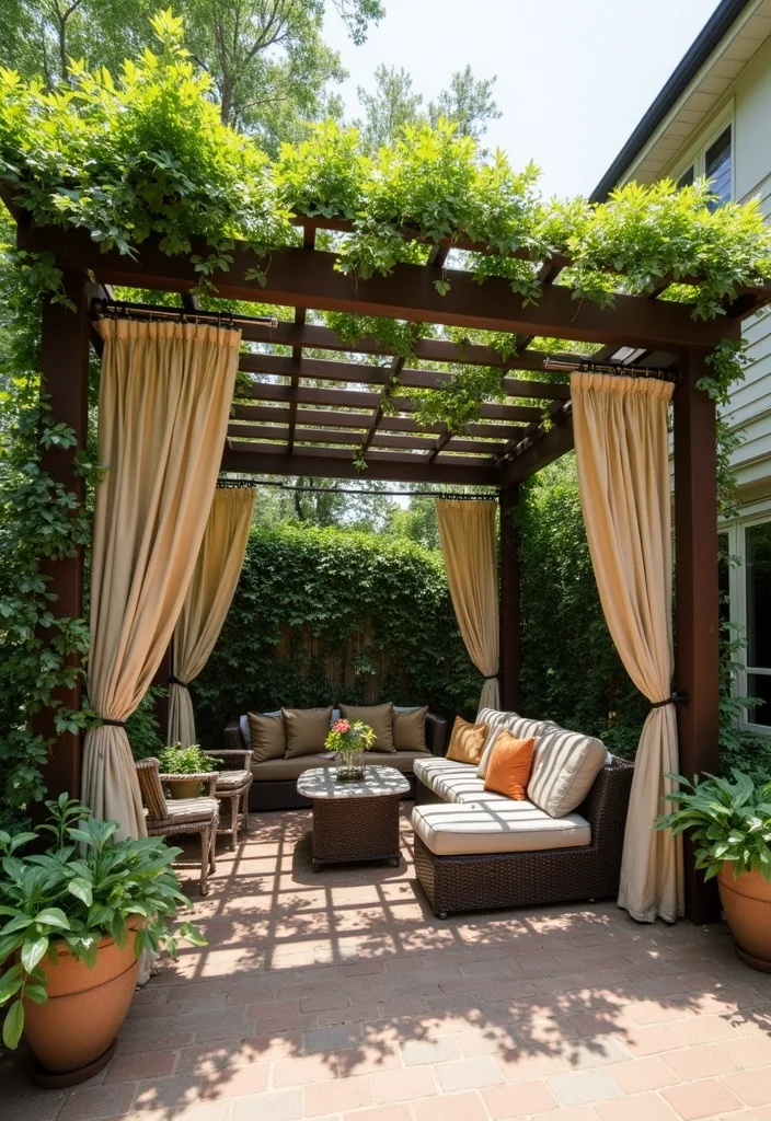 14 Backyard Living Ideas for Comfortable Social Outdoor Spaces 45 14 Backyard Living Ideas for Comfortable Social Outdoor Spaces 5. Chic Pergolas