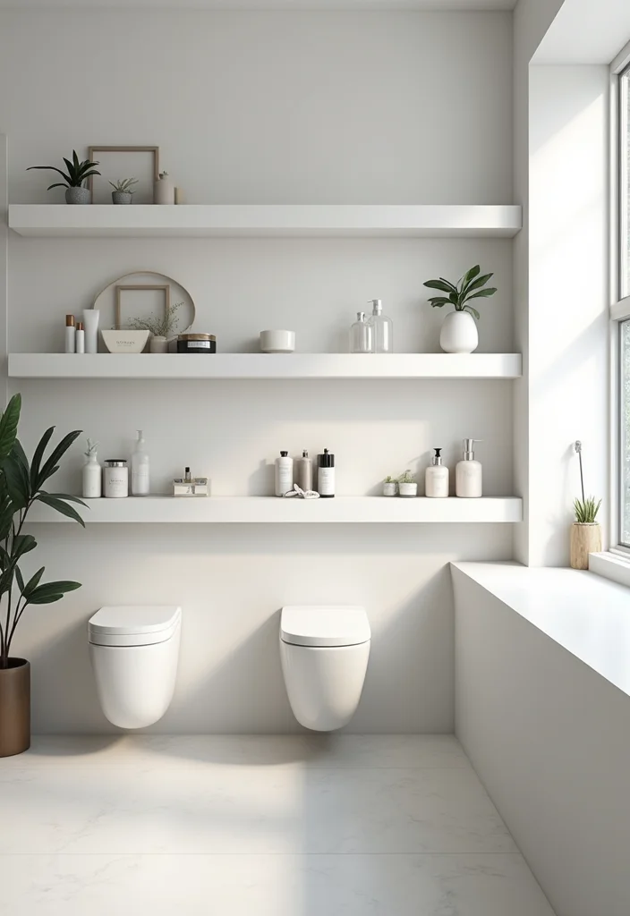 14 Bathroom Cabinets Ideas for Better Storage and Clean Lines 1 14 Bathroom Cabinets Ideas for Better Storage and Clean Lines 1. Floating Shelves for a Modern Touch