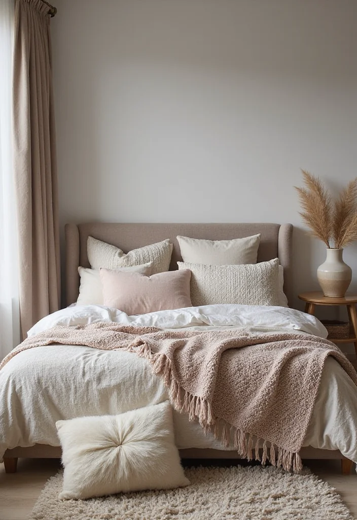 14 Cottage Bedroom Ideas for Soft Cozy Comfortable Charm 78 14 Cottage Bedroom Ideas for Soft Cozy Comfortable Charm 8. Layered Textures