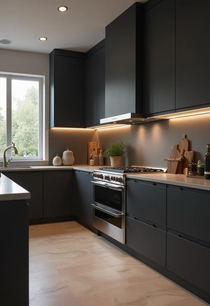 14 Dark Kitchen Ideas for Bold Cozy Modern Drama 133 14 Dark Kitchen Ideas for Bold Cozy Modern Drama 13. Integrated Appliances