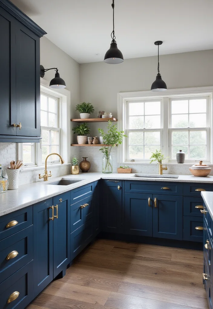 14 Dark Kitchen Ideas for Bold Cozy Modern Drama 12 14 Dark Kitchen Ideas for Bold Cozy Modern Drama 2. Bold Navy Accents