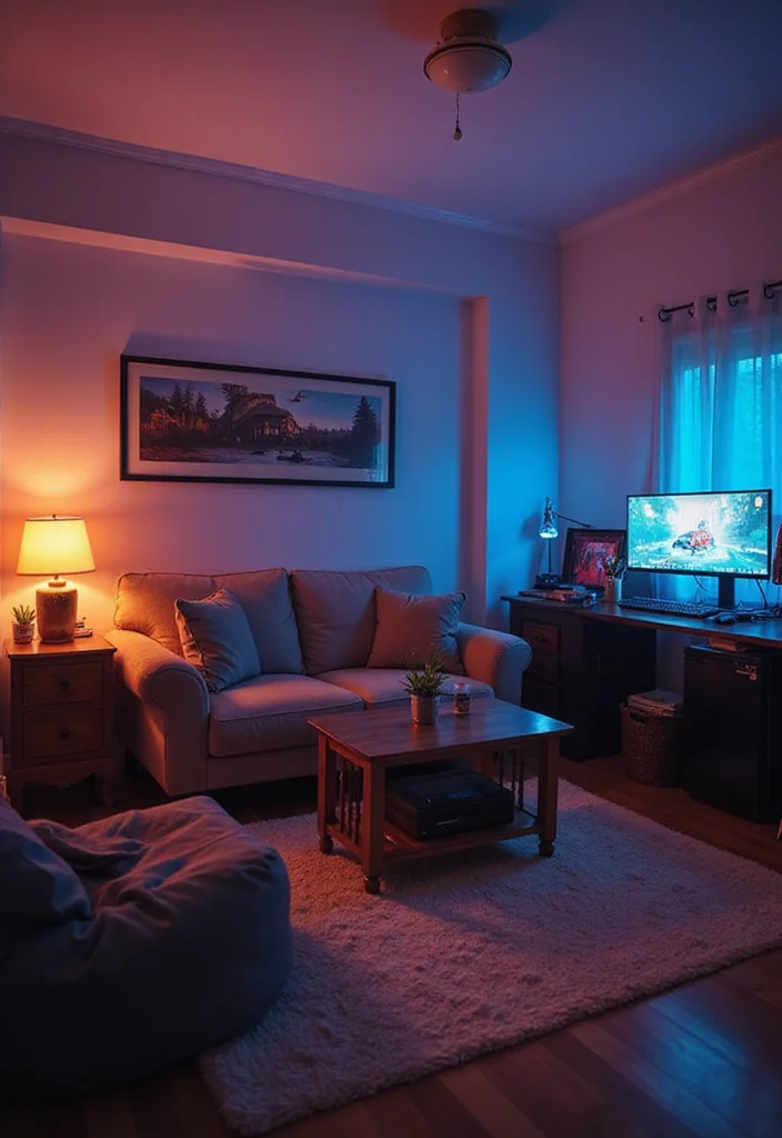 14 Gamer Bedroom Ideas for Cool Creative Immersive Setups 144 14 Gamer Bedroom Ideas for Cool Creative Immersive Setups 14. Chill Lounge Corner