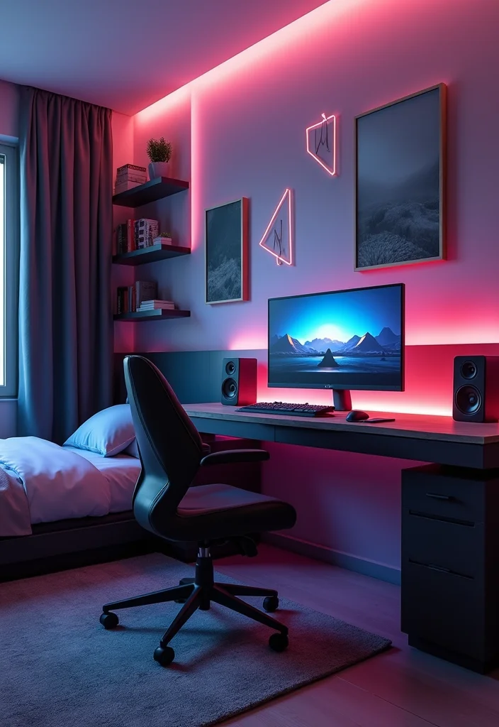 14 Gamer Bedroom Ideas for Cool Creative Immersive Setups 12 14 Gamer Bedroom Ideas for Cool Creative Immersive Setups 2. The Modern Gamer