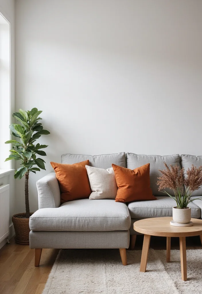 14 Grey Sectional Living Room Ideas for Comfy Modern Neutral Style 1. Corner Grey Sectional with Warm Accents