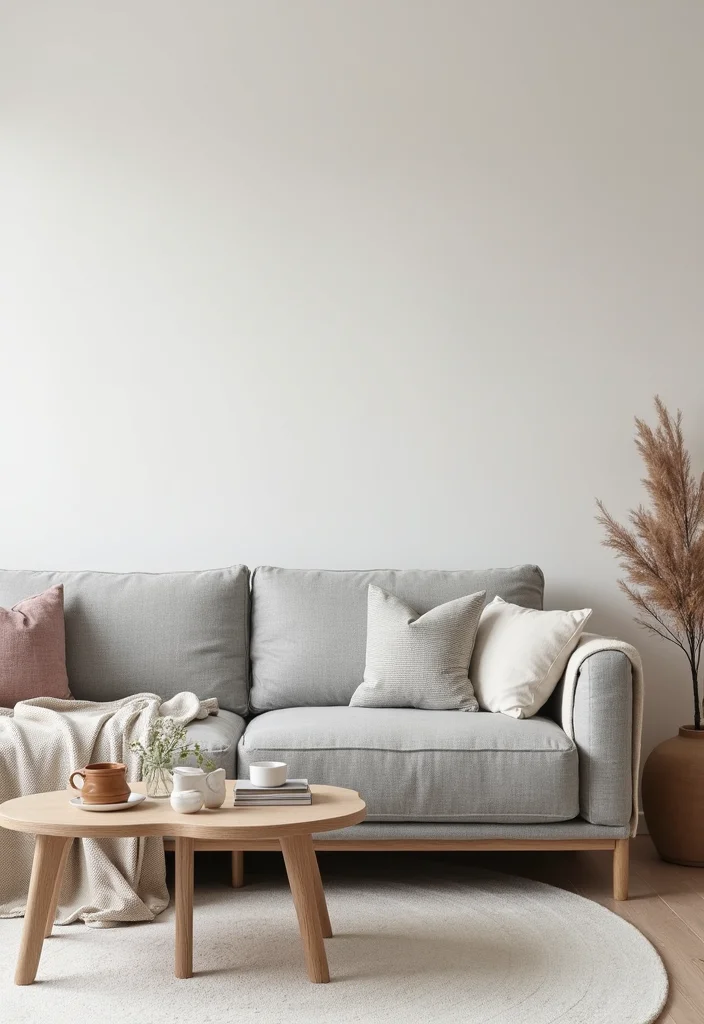 14 Grey Sectional Living Room Ideas for Comfy Modern Neutral Style 5. Grey Sectional in a Scandi Inspired Setup