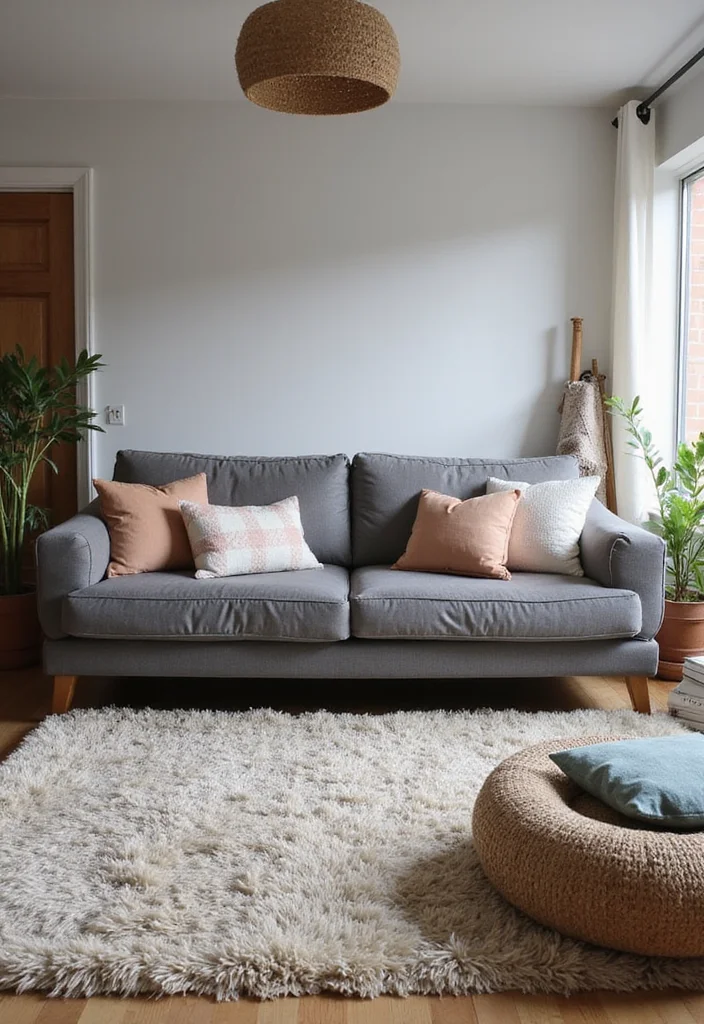 14 Grey Sectional Living Room Ideas for Comfy Modern Neutral Style 6. Grey Sectional with Layered Textures