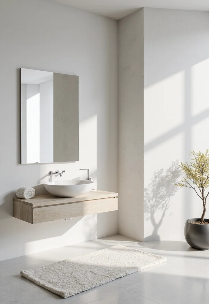 14 Minimalist Bathroom Ideas for Clean Calm Modern Style 45 14 Minimalist Bathroom Ideas for Clean Calm Modern Style 5. Large Mirrors