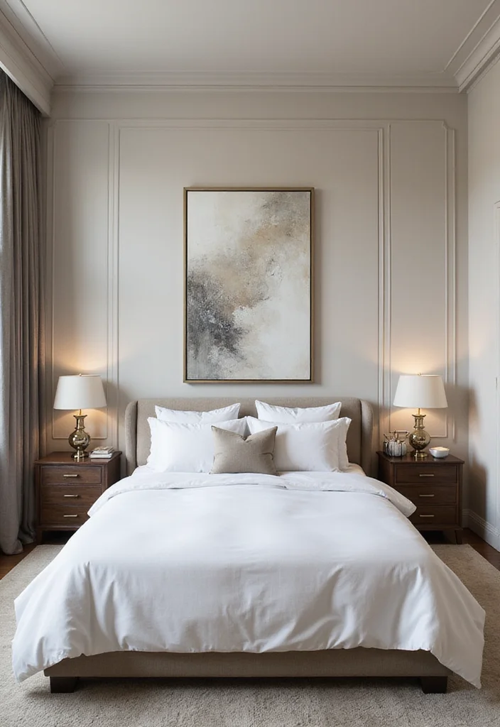 15 Small Bedroom Design Ideas for Better Flow and More Space 10. Artwork as Focal Points