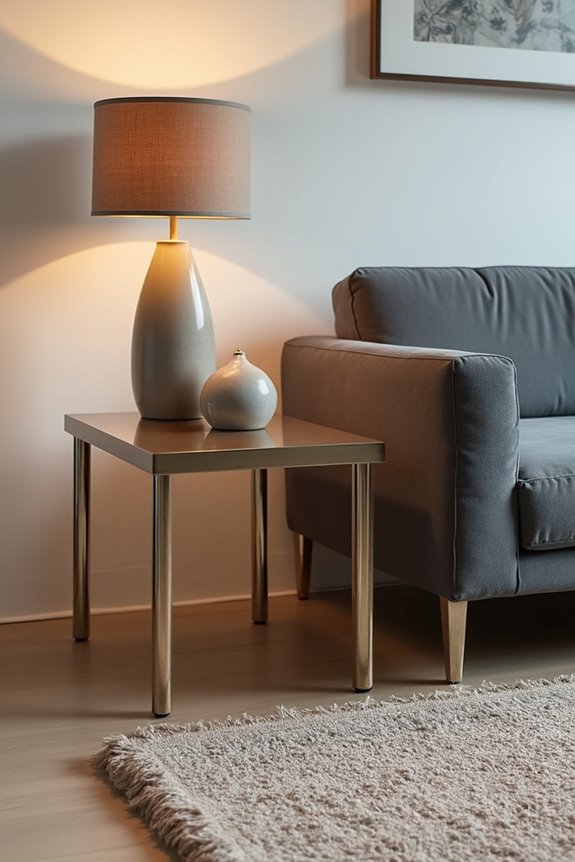 anchoring end tables with rugs