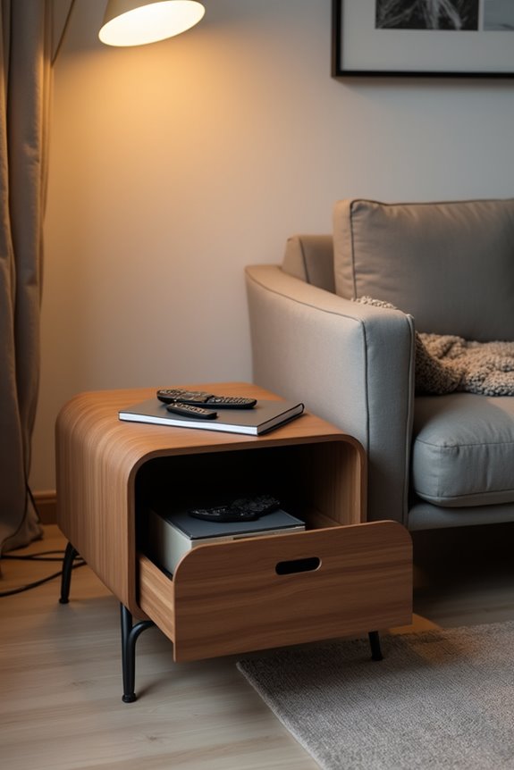 compact end tables with built in storage
