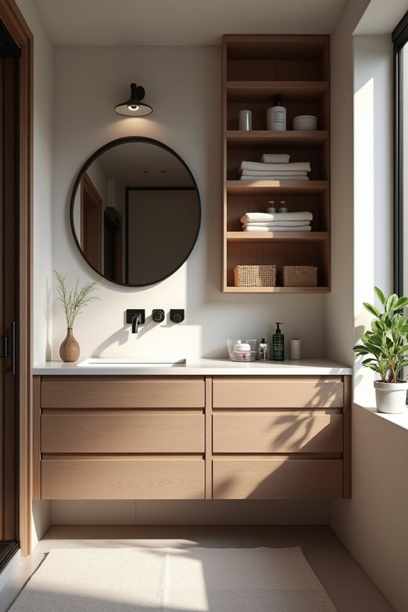 drawers cabinets shelves work together