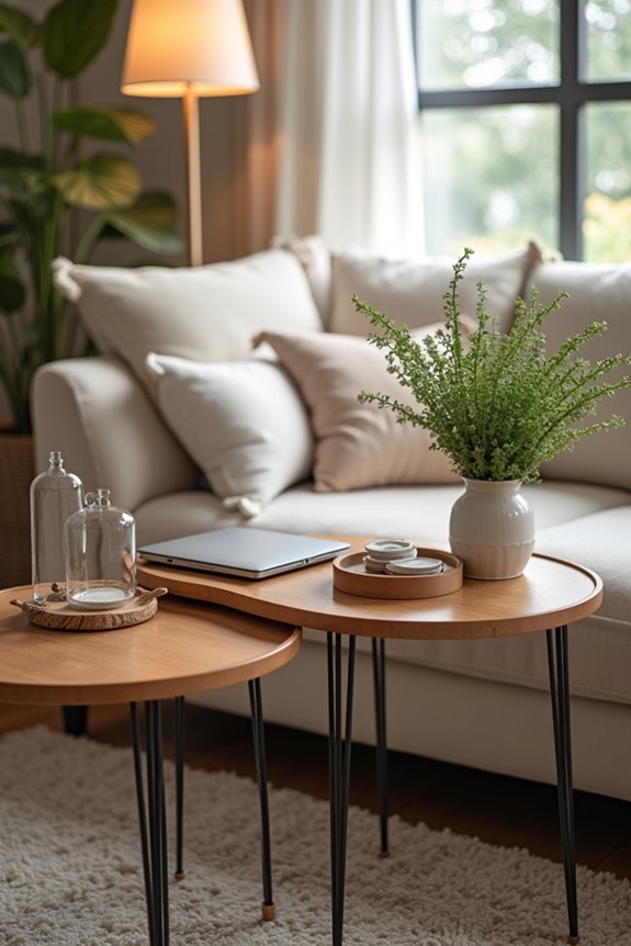 end tables beside sofa practicality