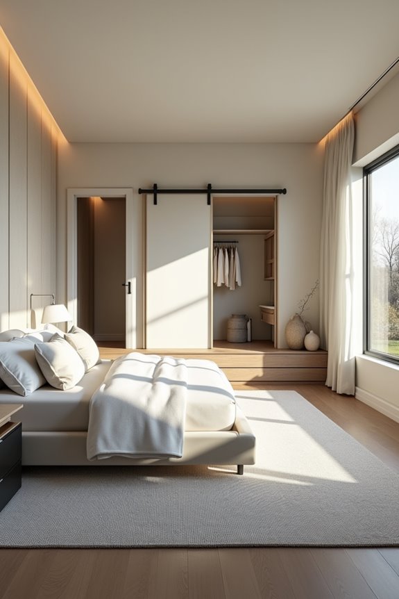 integrated closet bath suite enhances master