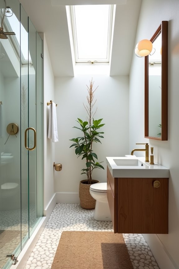 light walls mirrors glass doors