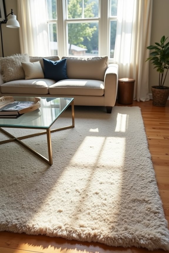 measure sofa rug space fit