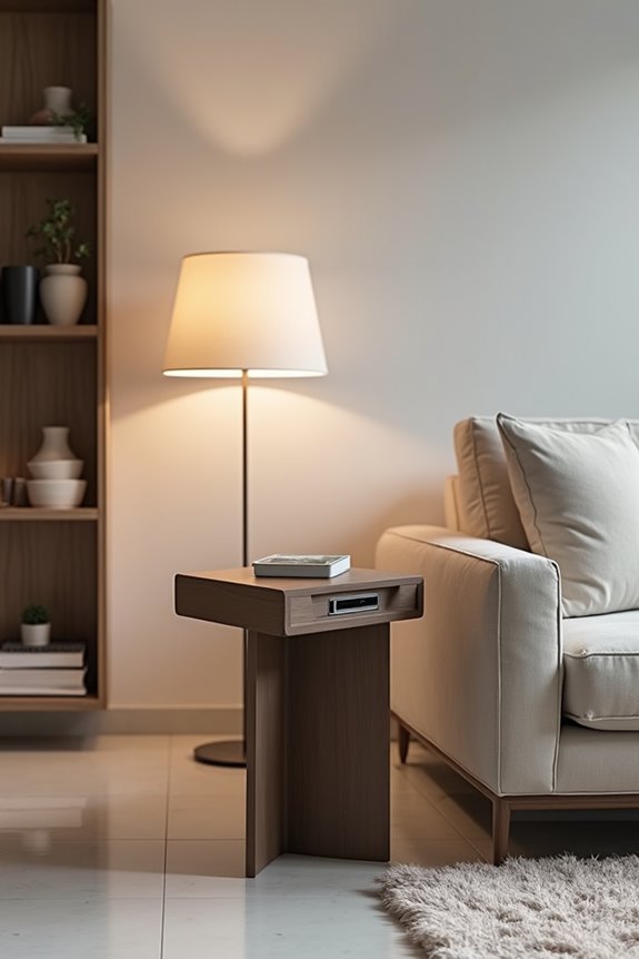 narrow side table with drawers