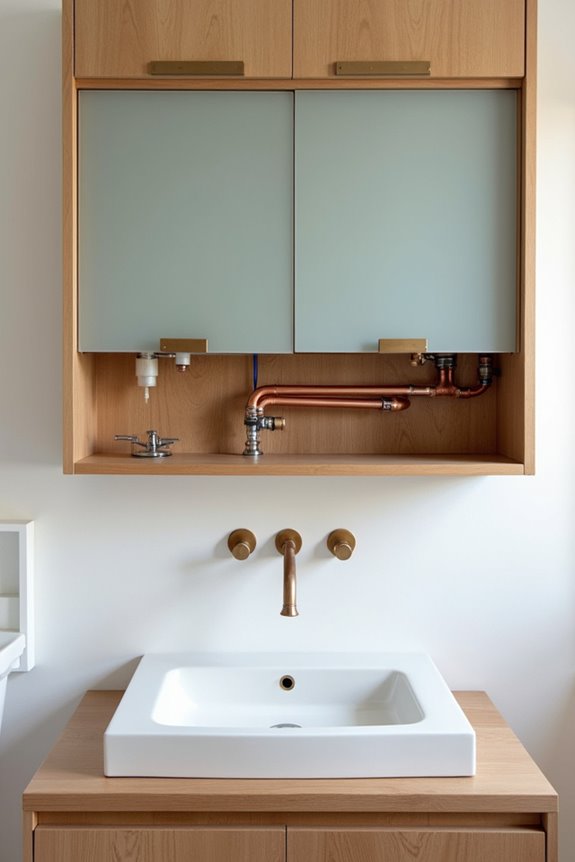 pipes drains cabinet adjustments