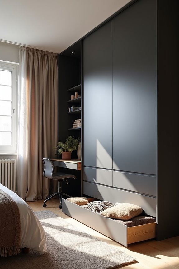 smart storage and room dividers for flex space