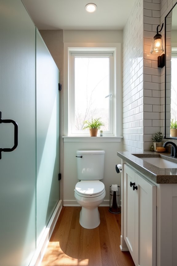 three fourth bath layout options
